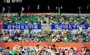 国际女足比赛现场热闹，球迷激情呐喊助威支持